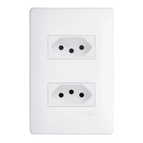 Tomada Habitat Dupla de 2P+T 10A 2309 Fame